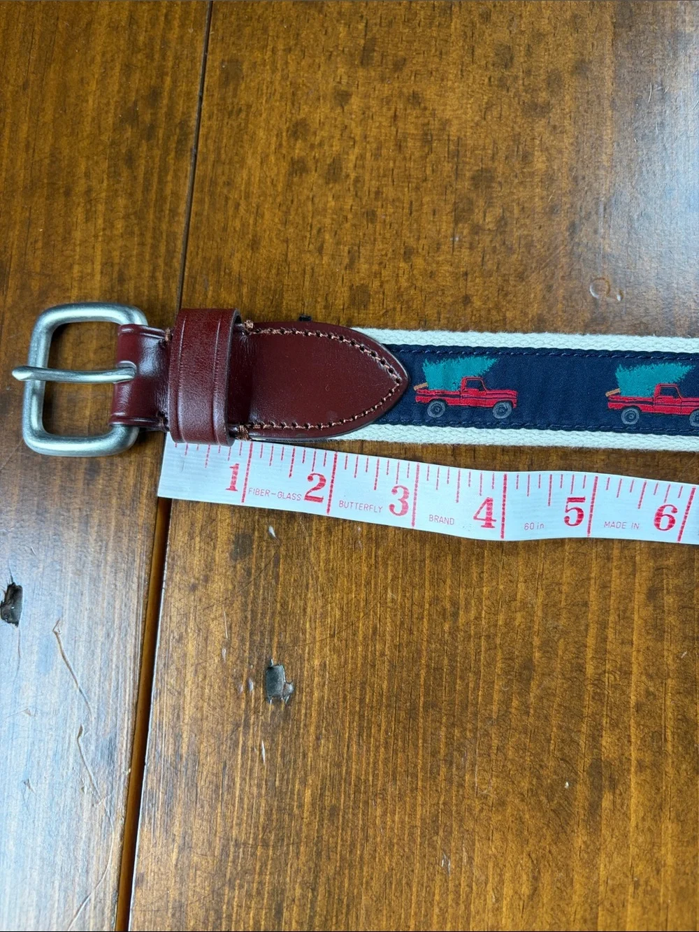 J.Crew Crewcuts Boys Patterned Belt Truck Tree Belt Size M BE626